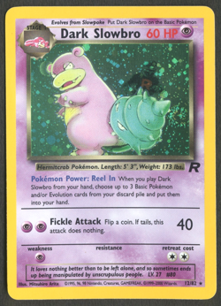 Pokemon TCG: Dark Slowbro 12/82 Team Rocket WoTC Holo Rare With Swirl LP+ - Image 1