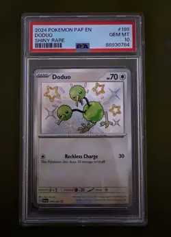 Pokemon Doduo SV: Paldean Fates Shiny Rare Holo 199/091 PSA 10 2024 - Image 1
