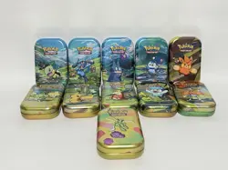 Pokemon Metal Mini Tins Lot of 11 Empty No Stickers Art Coins - Image 1