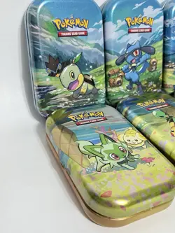 Pokemon Metal Mini Tins Lot of 11 Empty No Stickers Art Coins - Image 2