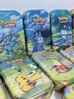 Pokemon Metal Mini Tins Lot of 11 Empty No Stickers Art Coins - Image 3