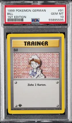 1999 POKEMON GERMAN 1ST ED #91 BILL PSA 10 - Image 1