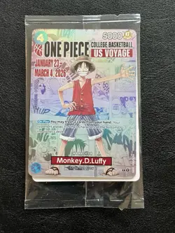 One Piece College Basketball US Voyage Monkey D Luffy Trading Card UNOPENED - Image 1