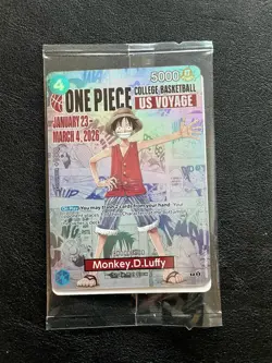 One Piece College Basketball US Voyage Monkey D Luffy Trading Card UNOPENED - Image 2
