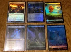 MTG Magic The Gathering Bundle Of Final Fantasy Holographic Land Cards - Image 1