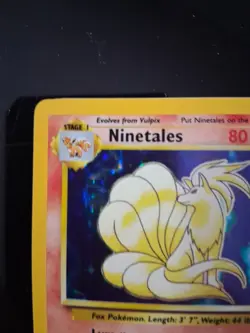 Pokemon TCG Base Set Holo Unlimited Rare Card 12/102 Ninetails - Image 2