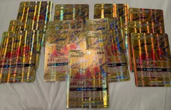 Pokemon Reshiram Charizard GX Full Art Gold Foil Card SM247 JUMBO! (Lot Of 13) - Image 1