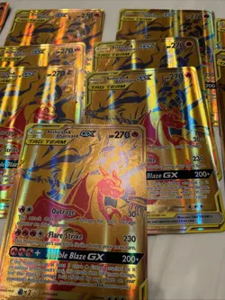 Pokemon Reshiram Charizard GX Full Art Gold Foil Card SM247 JUMBO! (Lot Of 13) - Image 4