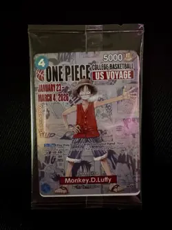 Bandai Namco One Piece Card Game College Basketball US Voyage Monkey D. Luffy S. - Image 1