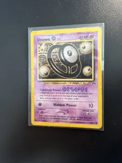 Pokemon Unown O Neo Discovery TCG Card 69/75 Regular. Heavy played - Image 1