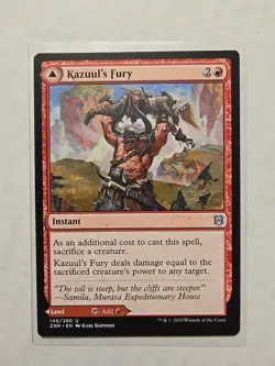 Kazuul's Fury / Kazuul's Cliffs - Zendikar Rising - LP - Uncommon - Instant/Land - Image 1