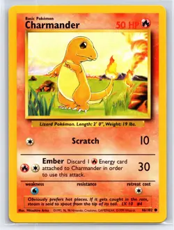 1999 Pokemon TCG - Base Set Unlimited Charmander 46/102 - Image 1