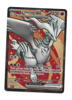 CARTE POKEMON RESHIRAM EX 230 PV 158/086 ECARLATE ET VIOLET FLAMME BLANCHE NEUV - Image 1
