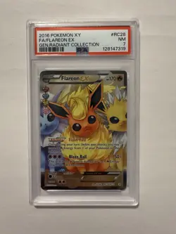 2016 POKEMON XY GENERATIONS RADIANT COLL #RC28 FULL ART/FLAREON EX PSA 7 - Image 1