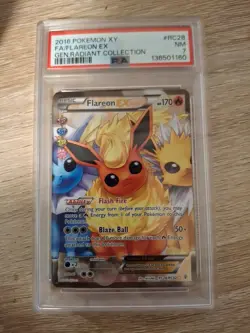 2016 POKEMON XY GENERATIONS RADIANT COLL #RC28 FULL ART/FLAREON EX PSA 7 - Image 1