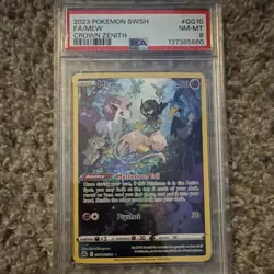 Pokemon Mew Crown Zenith 2023 GG10 Full Art PSA 8 Holo Psychic Basic Card - Image 1