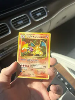 Pokemon 1996 Charizard TCG Base Set Holo Rare Card #006 Japanese Swirl NM Clean - Image 3