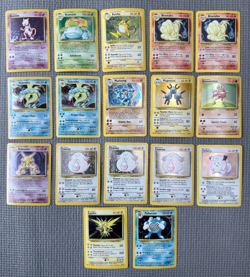 VINTAGE Pokemon Lot - 17 Cards - Base Set Unlimited Holo Rares WOTC - LP/MP - Image 1