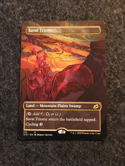 MTG IKO 312 Savai Triome Borderless Non-Foil Alt Art NM - Image 1