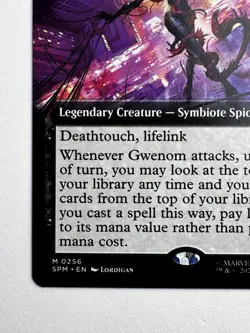 Gwenom, Remorseless #256 - MTG Spider-Man - Extended Art Mythic Deathtouch 4/4 - Image 2