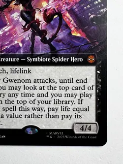 Gwenom, Remorseless #256 - MTG Spider-Man - Extended Art Mythic Deathtouch 4/4 - Image 3