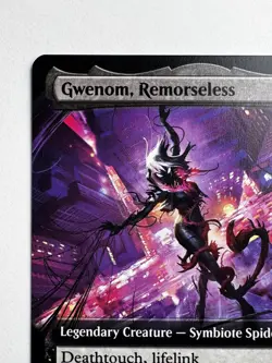 Gwenom, Remorseless #256 - MTG Spider-Man - Extended Art Mythic Deathtouch 4/4 - Image 5