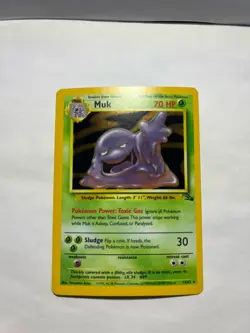 Pokemon TCG Muk Holo Rare Card 13/62 Fossil 1999 - Image 1