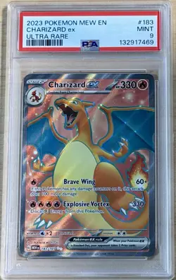 2023 Pokemon TCG Charizard EX Ultra Rare Holo Card PSA 9 Mint 183/165 - Image 1