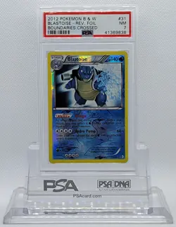 POKEMON BOUNDARIES CROSSED BLASTOISE #31 REVERSE RARE HOLO FOIL CARD PSA 7 NM #* - Image 1