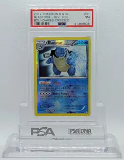 POKEMON BOUNDARIES CROSSED BLASTOISE #31 REVERSE RARE HOLO FOIL CARD PSA 7 NM #* - Image 2