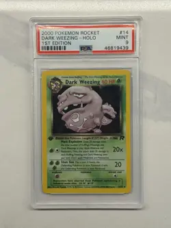 Pokemon TCG 2000 Dark Weezing 1st Edition Rocket Mint PSA 9 - Image 1