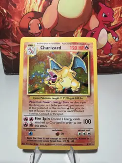 Pokemon TCG Charizard 4/102 Base Set Unlimited Holo Rare - Image 1