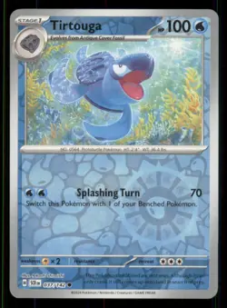 Tirtouga SV07: Stellar Crown #037/142 Common Reverse Holo Pokemon NM - Image 1