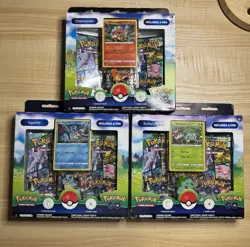 Pokemon GO Pin Collection Set of 3 Charmander Squirtle Bulbasaur Factory New! - Image 1