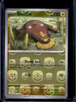 2025 Pokemon SV White Flare Stunfisk Reverse Holo Master Ball Uncommon #035/086 - Image 1