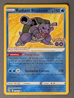 Pokemon Radiant Blastoise 018/078 Pokemon GO Holo - Image 1