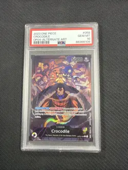 CROCODILE ALTERNATE ART ONE PIECE OP04-KINGDOMS OF INTRIGUE 2023 058 PSA 10 - Image 1