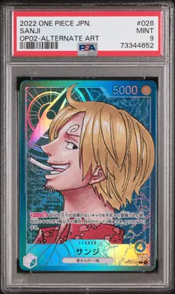 One Piece TCG - Sanji - OP02-026 L - Japanese Alternate Art - PSA 9 - Image 1