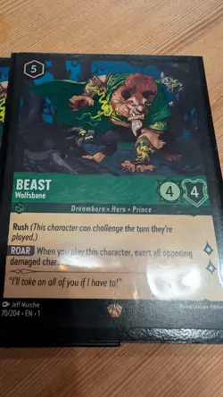 X3 Disney Lorcana TCG The First Chapter Beast Wolfsbane 70/204 Legendary Card - Image 3
