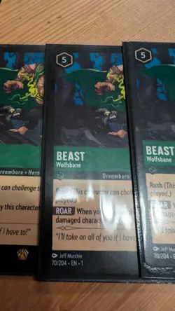 X3 Disney Lorcana TCG The First Chapter Beast Wolfsbane 70/204 Legendary Card - Image 4
