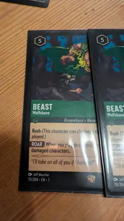 X3 Disney Lorcana TCG The First Chapter Beast Wolfsbane 70/204 Legendary Card - Image 5
