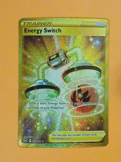 Pokemon Sword & Shield Silver Tempest Energy Switch 212/195 Gold Secret Rare - Image 1