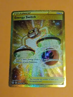 Pokemon Sword & Shield Silver Tempest Energy Switch 212/195 Gold Secret Rare - Image 3