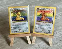 Pokemon TCG Fossil Dragonite 04/64 Holo + Dragonite 19/62 Two Card Set LP-/MP+ - Image 1