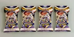 Lot of 4- Pokemon Sword & Shield Brilliant Stars Sleeved Booster Packs Sealed - Image 1