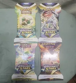 Lot Of 4! (New Sealed) Pokemon TCG Brilliant Stars Sleeved Booster Pack Full Art - Image 1