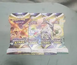 Lot Of 4! (New Sealed) Pokemon TCG Brilliant Stars Sleeved Booster Pack Full Art - Image 2