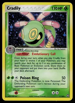 Pokemon Card - Cradily Power Keepers 7/108 Holo SWIRL Rare - Image 1