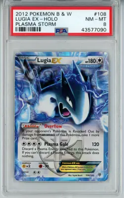 2012 POKEMON PLASMA STORM LUGIA EX #108 HOLO FOIL PSA 8 NM #43577090 - Image 1