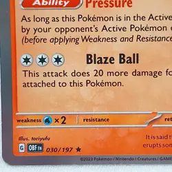 Entei 030/197 Obsidian Flames Rare Holo Pokemon TCG - Image 2